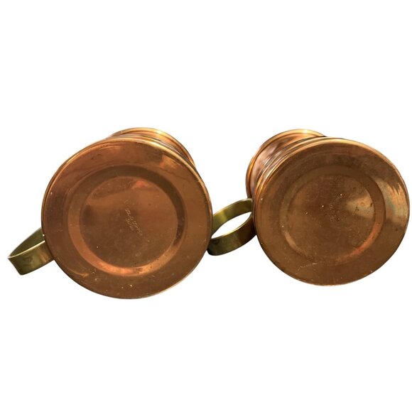 Vtg Solid Copper Brass Handles Mule Mugs Made in Japan Lot of 2 - Picture 5 of 7